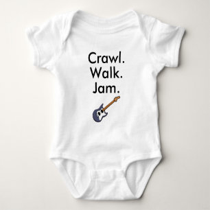 Crawl Walk Jam Guitar Baby Bodysuit Strampler