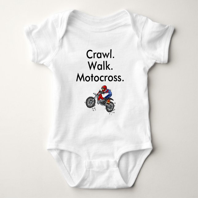 Crawl Walk Motocross Baby Bodysuit Baby Strampler (Vorderseite)