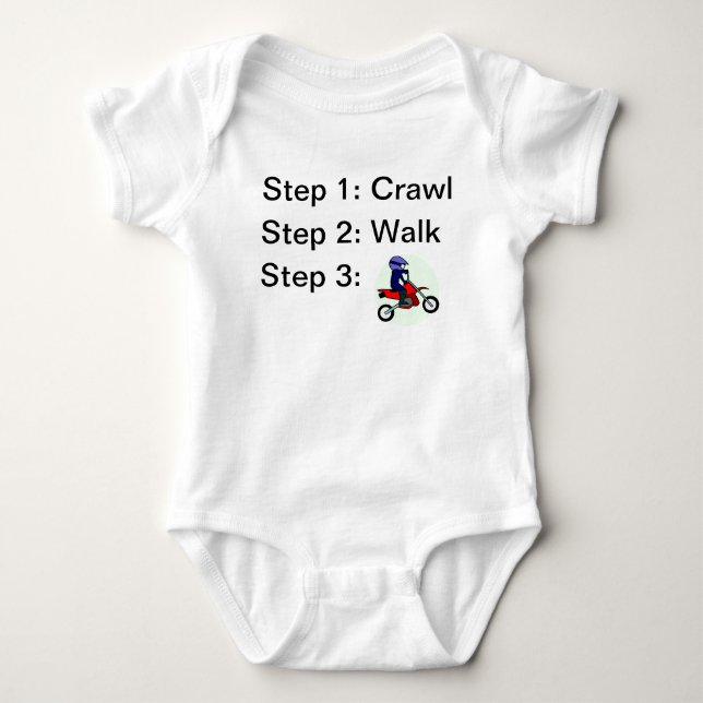Crawl Walk Motocross Rider Baby Bodysuit Baby Strampler (Vorderseite)