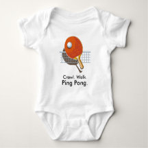 Crawl Walk Ping Pong Tischtennis Baby Bodysuit