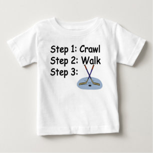 Crawl, Walk, Play Hockey Baby T - Shirt