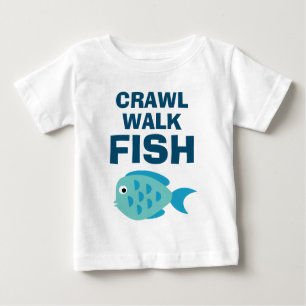 Crawl Walk Poisson mignon t-shirt bébé pour petits