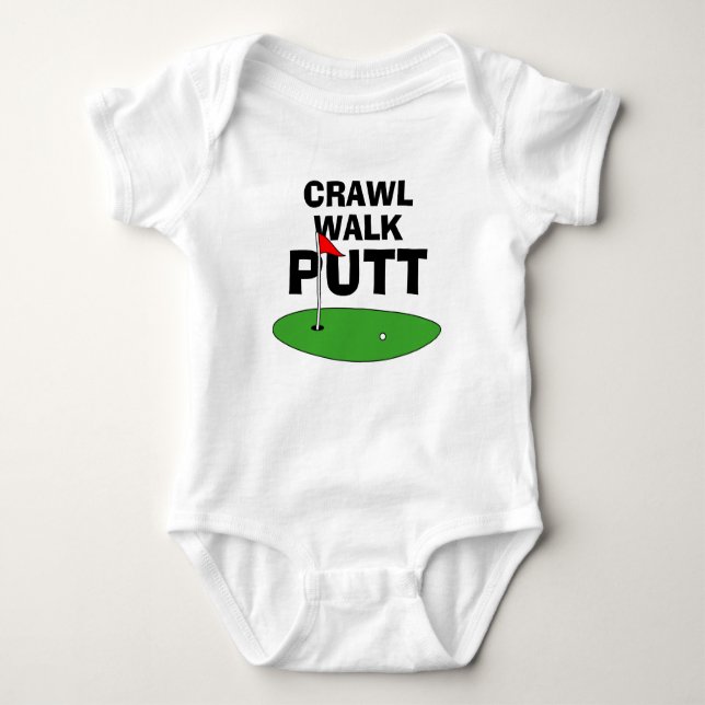 Crawl Walk Putt niedlicher Golfkarosserieanzug Baby Strampler (Vorderseite)