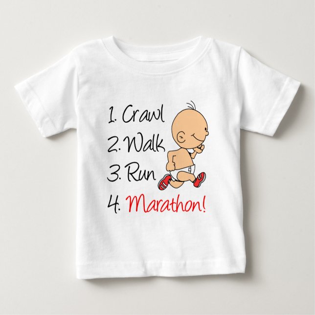 Crawl Walk Run Marathon Baby T-shirt (Vorderseite)