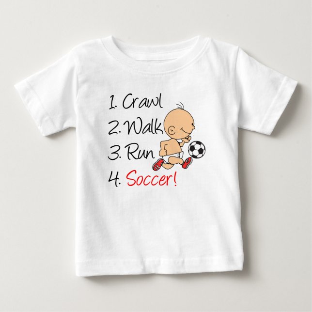 Crawl Walk Run Soccer Baby T-shirt (Vorderseite)