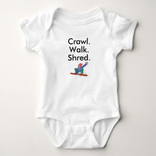 Crawl Walk Shred Snowboard Baby Bodysuit Baby Strampler