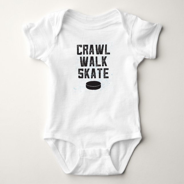 CRAWL WALK SKATE ice hockey baby bodysuit gift Baby Strampler (Vorderseite)