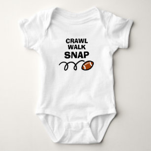 CRAWL WALK SNAP Süße American-Football-Sportarten Baby Strampler