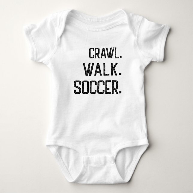 Crawl Walk Soccer, Fußball Baby Baby Strampler (Vorderseite)