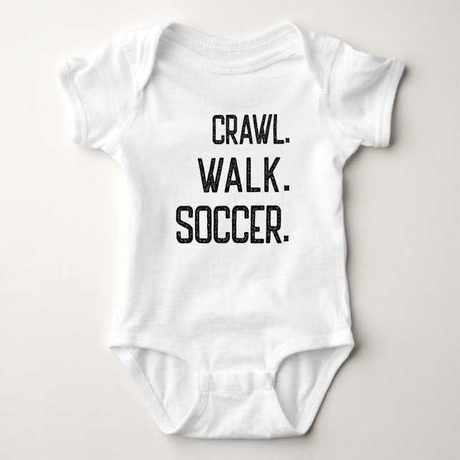 Crawl Walk Soccer, Fußball Baby Strampler (Vorderseite)