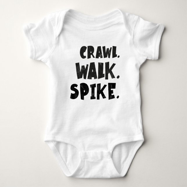 Crawl Walk Spike - Volleyball Baby Strampler (Vorderseite)