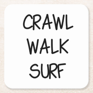Crawl Walk Surf Rechteckiger Pappuntersetzer
