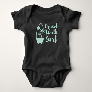 Crawl Walk Surf Sommer Kleiner Surfer Baby Bodysui Strampler