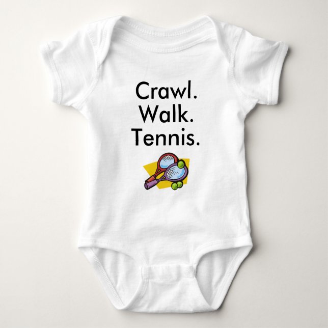Crawl Walk Tennis Baby Bodysuit Strampler (Vorderseite)