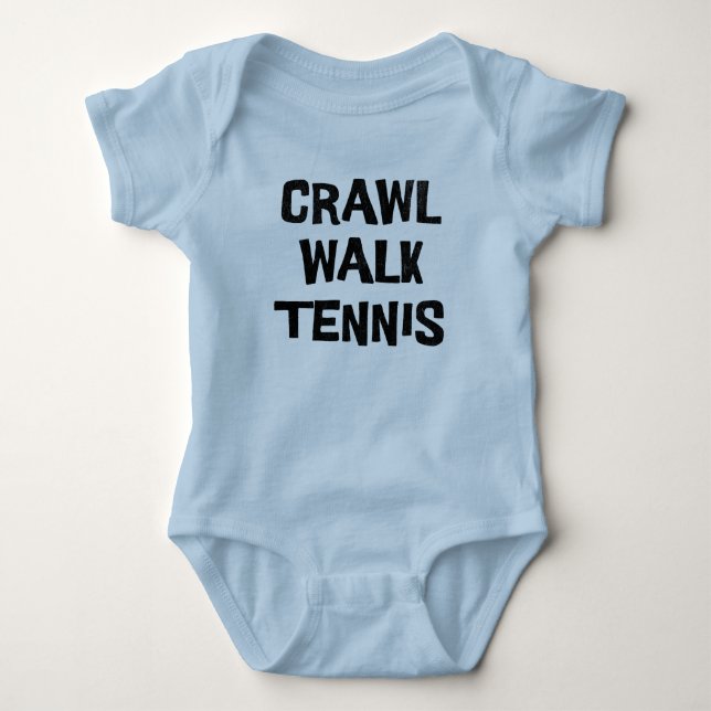 Crawl Walk Tennis Funny Baby Strampler (Vorderseite)