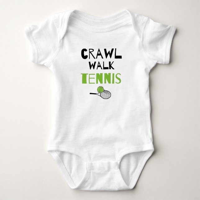 Crawl Walk Tennis Niedlich Little Tennis Buddy Baby Strampler (Vorderseite)
