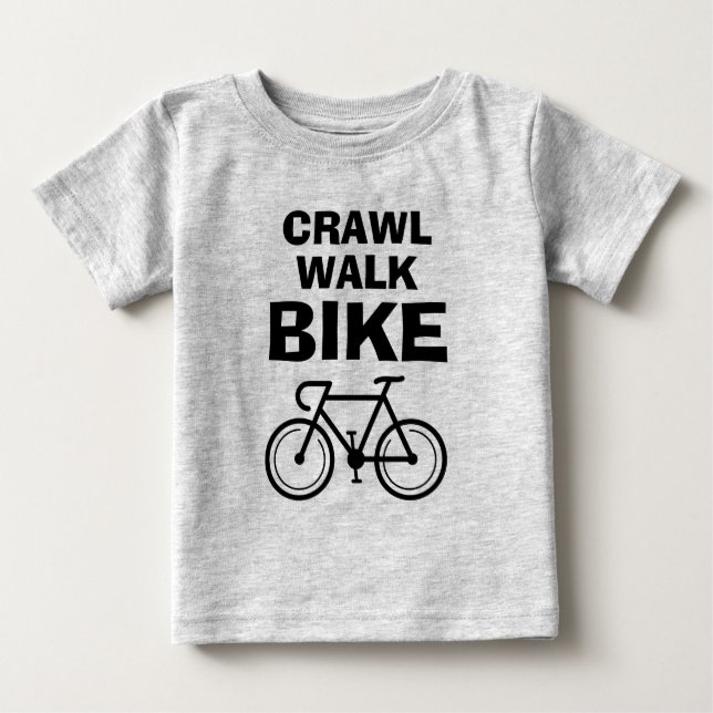 Crawl Walk Vélo mignon t-shirt bébé pour petits en (Devant)