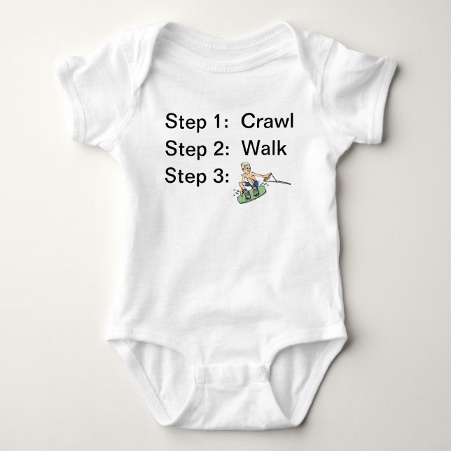 Crawl Walk Wakeboard Baby Bodysuit Strampler (Vorderseite)