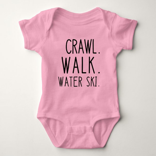 Crawl Walk Water Ski, Wasserski Baby Strampler (Vorderseite)