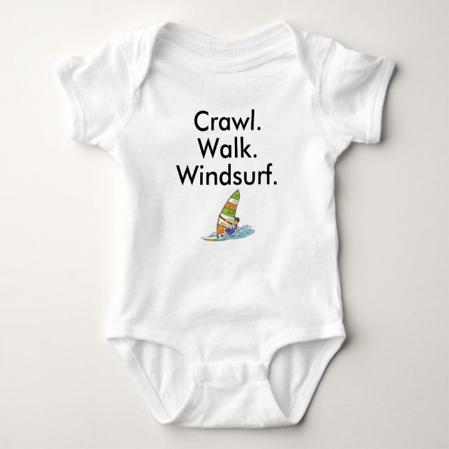 Crawl Walk Windsurf Windsurfer Baby Bodysuit Baby Strampler (Vorderseite)