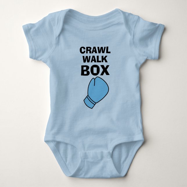 Crawl Walking Box Blue Boxhandschuh Babybodysuit Baby Strampler (Vorderseite)