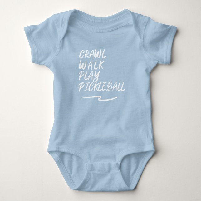 Crawl, zu Fuß, spiele pickleball Baby Bodysuit Strampler (Vorderseite)