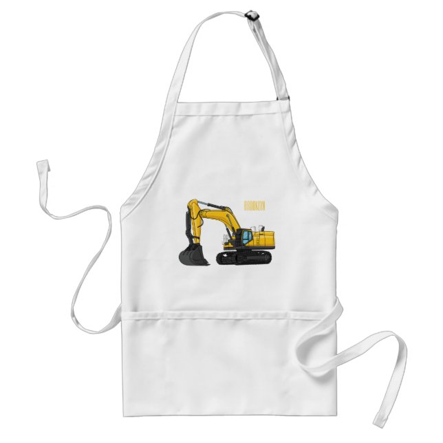 Crawler excavator cartoon illustration  schürze (Vorne)