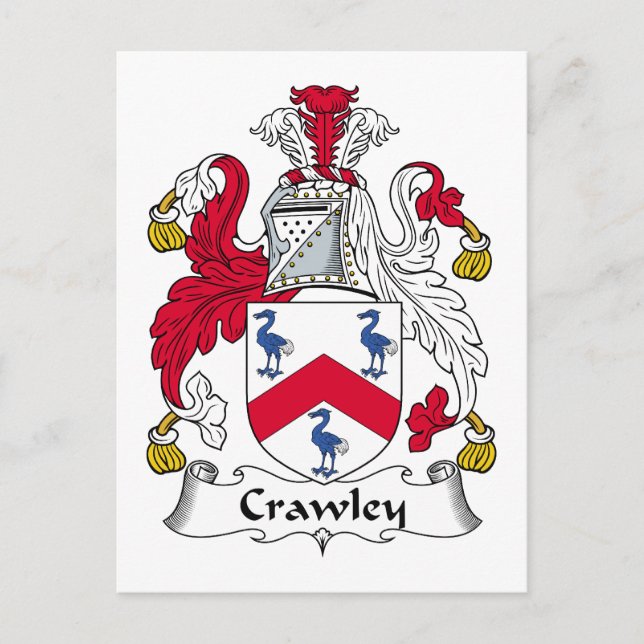 Crawley Familienwappen Postkarte (Vorderseite)