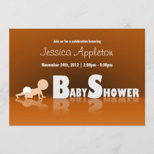 Crawling Baby Reflection Babydusche Einladungen