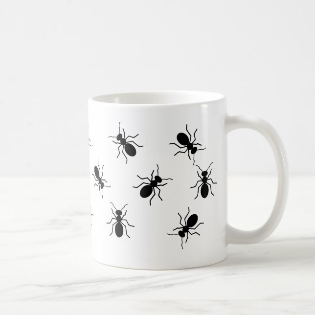 Crawling Big Black Ants Schwarze Ameisen Swarme Fu Tasse (Rechts)