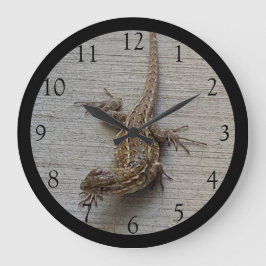 Crawling Lizard Black Edge Large Clock Große Wanduhr