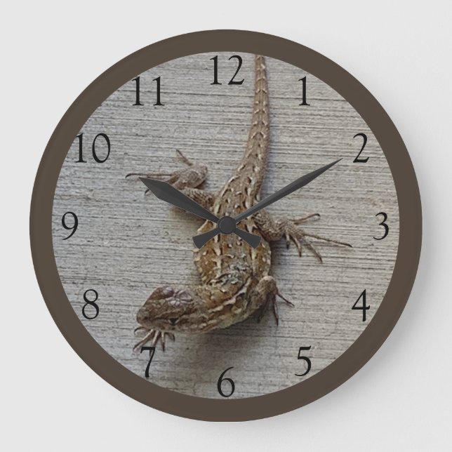 Crawling Lizard Große Wanduhr (Vorderseite)