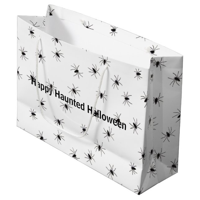 Crawling Spiders Halloween Große Geschenktüte (Vorderseite Schrägansicht)