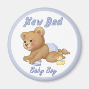 Crawling Teddy - New Dad of Boy - Anpassen Magnet