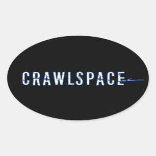 Crawlspace ovaler Aufkleber - glatt