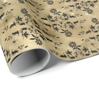 Crawly Spider Floral Halloween Muster Geschenkpapier