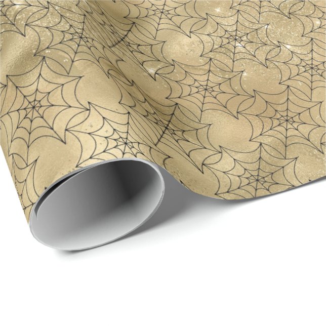 Crawly Spider WebHalloween-Muster Geschenkpapier (Rolleneckpunkt)
