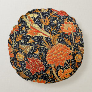 Cray, berühmtes Muster von William Morris Rundes Kissen