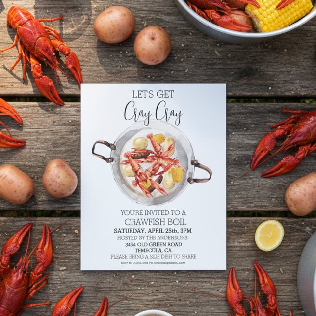 Cray Cray Crawfish Boil Meeresfrüchte-Einladung  (Von Creator hochgeladen)