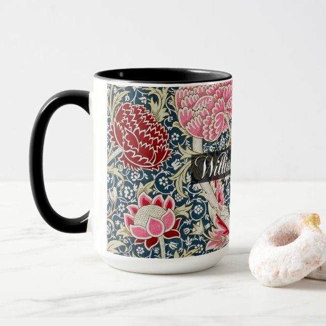 Cray Pattern - Blume & Blätter - William Morris Tasse (Mit Donut)