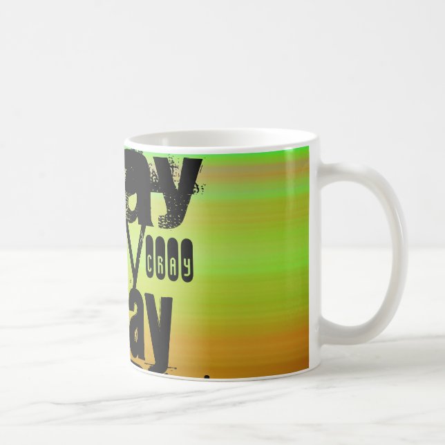 Cray; Vibrierendes Grünes, orange u. Gelb Kaffeetasse (Rechts)