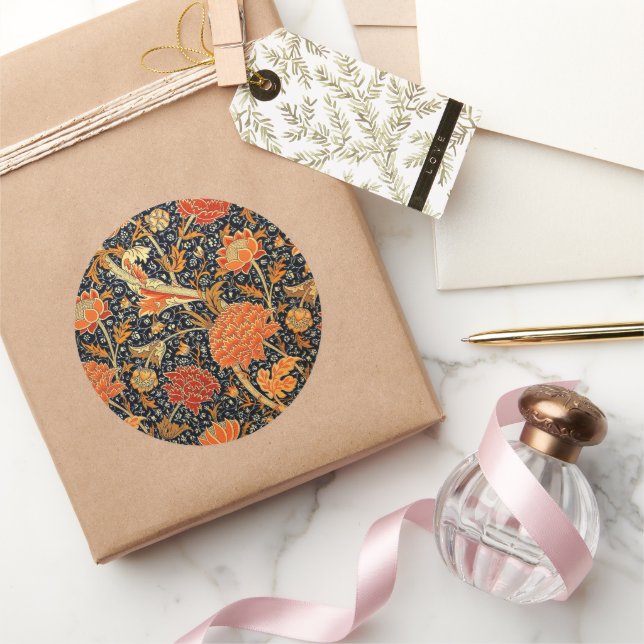 Cray, William Morris Design Runder Aufkleber (Schenken)
