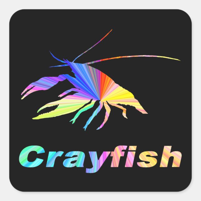 Crayfish-24 Quadratischer Aufkleber (Vorderseite)
