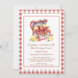 Crayfish & Lemon Schatztruhe Geburtstag Einladung
