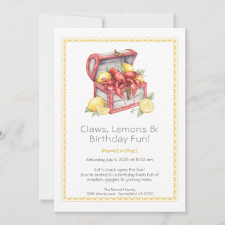 Crayfish & Lemon Schatztruhe Geburtstag Einladung
