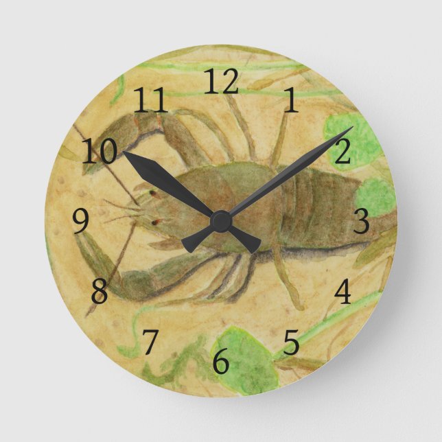 Crayfish Runde Wanduhr (Vorderseite)