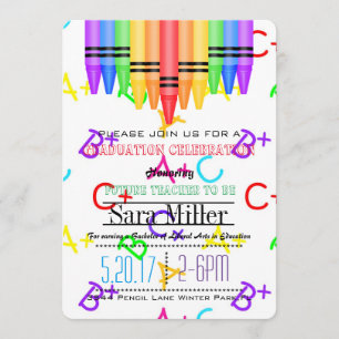 Crayola Rainbow Abschluss Einladung