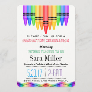 Crayola Rainbow Enseignant Invitation de graduatio
