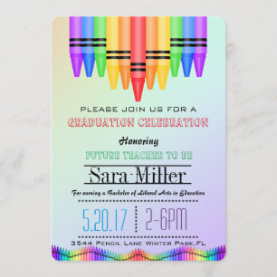 Crayola Rainbow Enseignant Invitation de graduatio