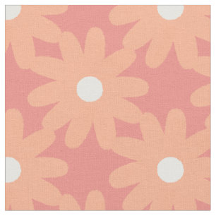 Crayon Blume Smudgy Blumenmuster Apricot Rosa Stoff